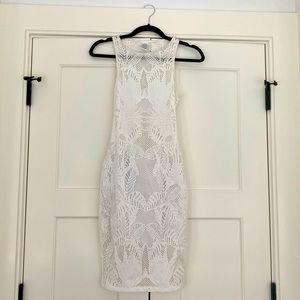 Mara Hoffman white floral jacquard dress